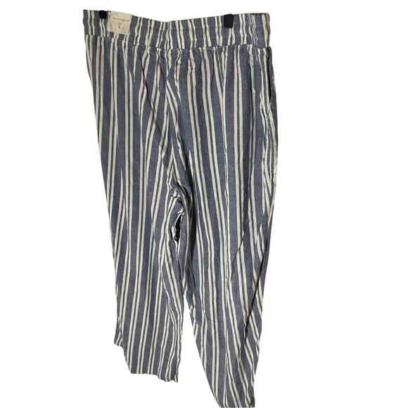NWT Royalty for Me Large Casual Breton Striped Cotton Pants Wide Leg Trousers - Picture 7 of 7